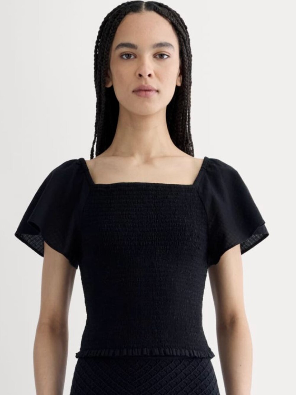 Everlane The Gauze Smocked Top black size S